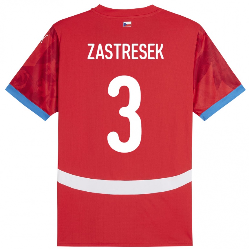 Vaikiškas Čekija Matous Zastresek #3 Raudona Namų Marškinėliai 24-26 T-Shirt