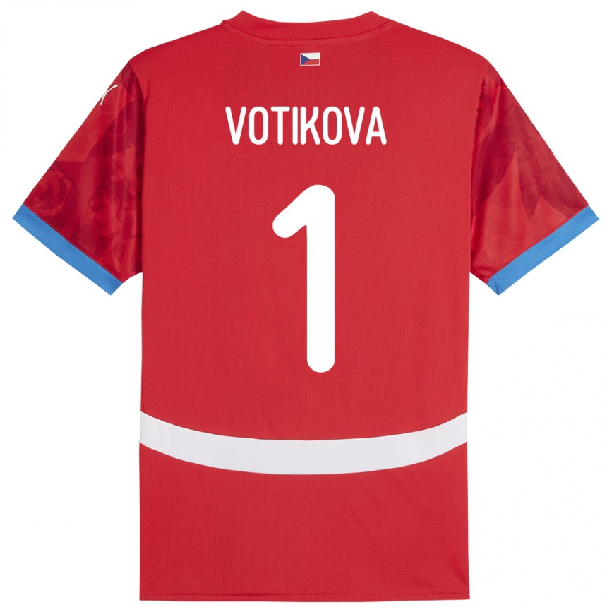 Vaikiškas Čekija Barbora Votíková #1 Raudona Namų Marškinėliai 24-26 T-Shirt