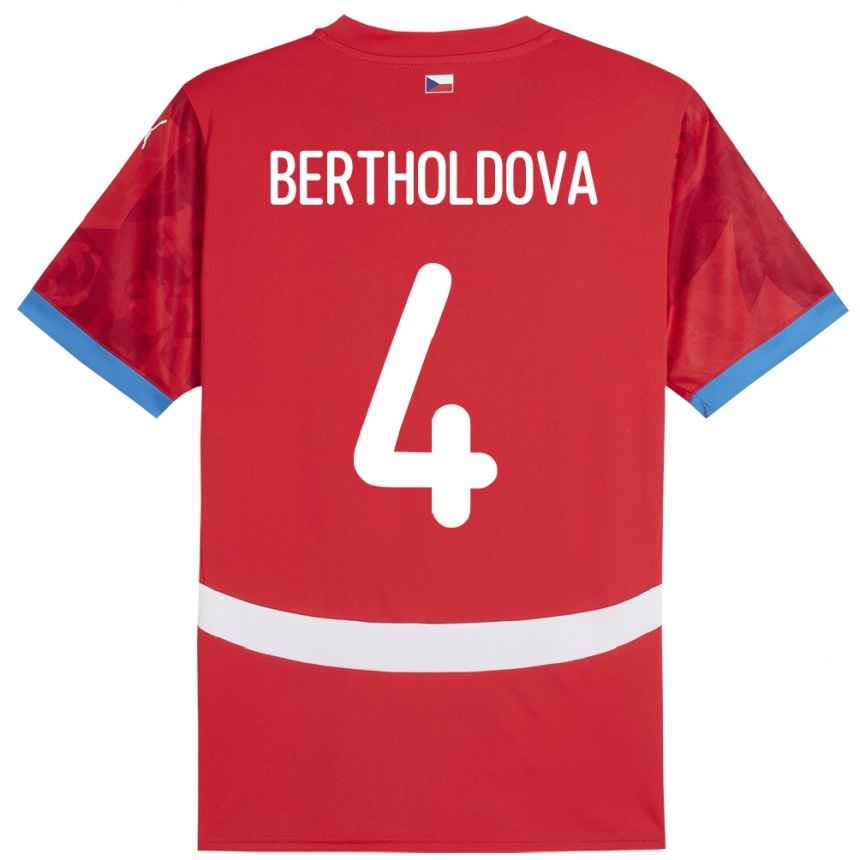 Vaikiškas Čekija Petra Bertholdová #4 Raudona Namų Marškinėliai 24-26 T-Shirt