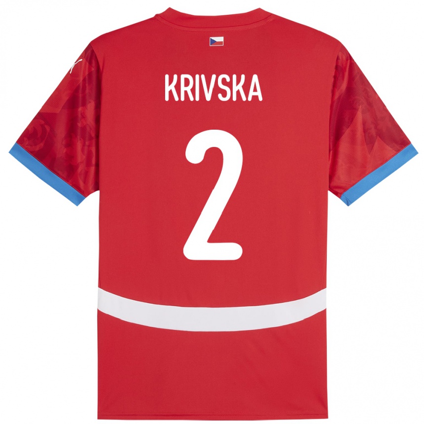 Vaikiškas Čekija Karolína Křivská #2 Raudona Namų Marškinėliai 24-26 T-Shirt