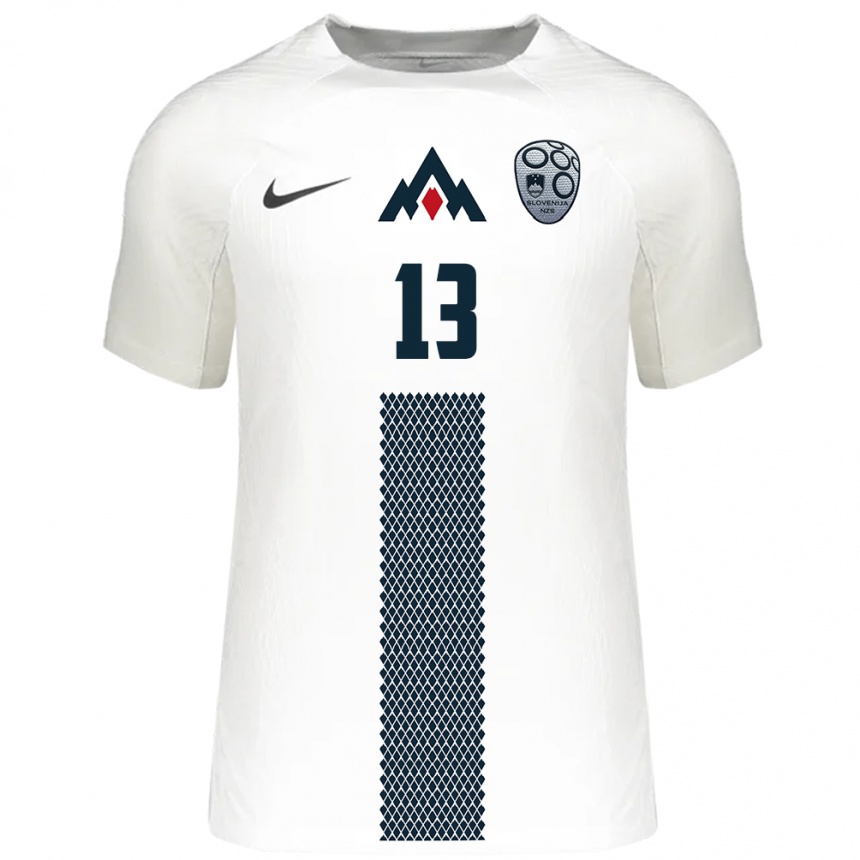 Vaikiškas Slovėnija Aleks Ristic #13 Baltas Namų Marškinėliai 24-26 T-Shirt