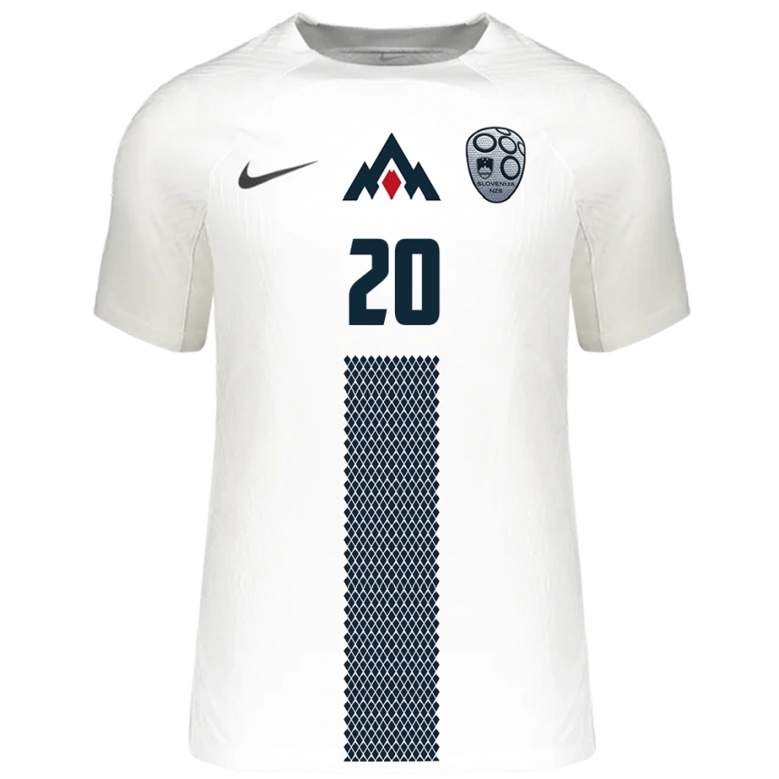 Vaikiškas Slovėnija Deen Okanovic #20 Baltas Namų Marškinėliai 24-26 T-Shirt