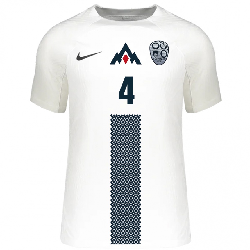 Vaikiškas Slovėnija An Kumer Celik #4 Baltas Namų Marškinėliai 24-26 T-Shirt