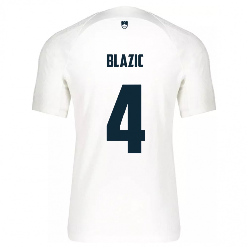 Vaikiškas Slovėnija Miha Blazic #4 Baltas Namų Marškinėliai 24-26 T-Shirt