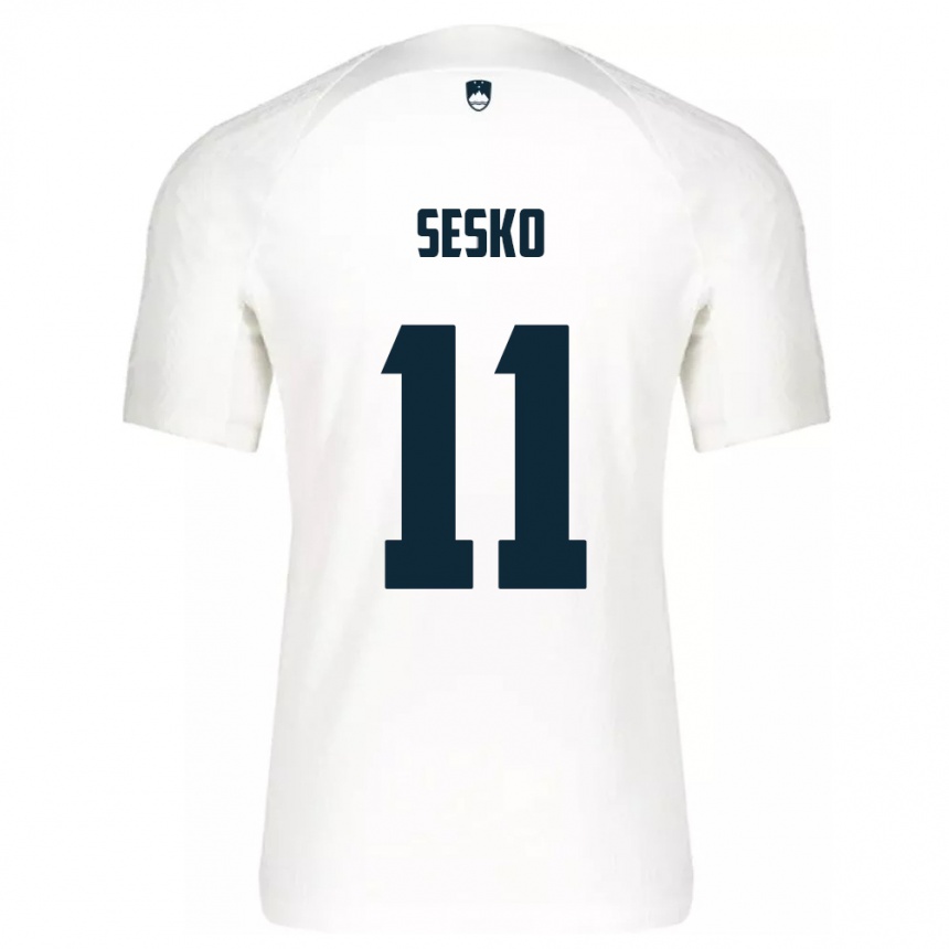 Vaikiškas Slovėnija Benjamin Sesko #11 Baltas Namų Marškinėliai 24-26 T-Shirt