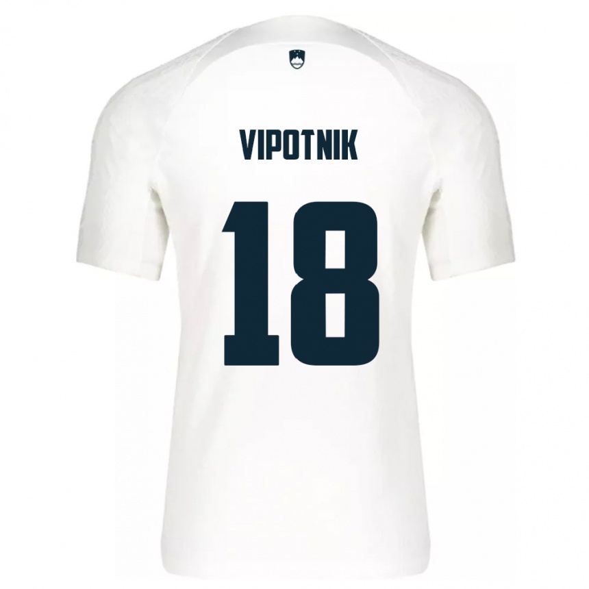 Vaikiškas Slovėnija Zan Vipotnik #18 Baltas Namų Marškinėliai 24-26 T-Shirt