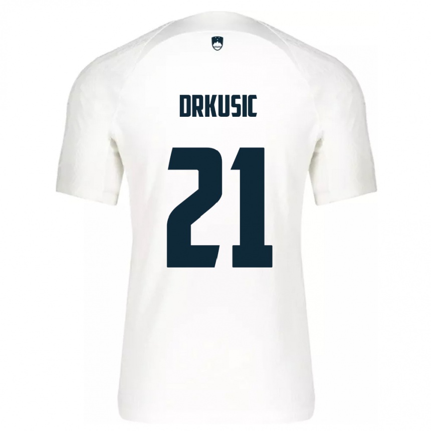 Vaikiškas Slovėnija Vanja Drkusic #21 Baltas Namų Marškinėliai 24-26 T-Shirt