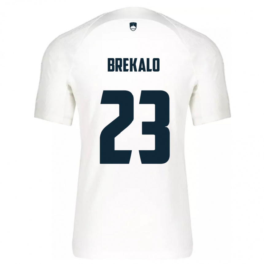 Vaikiškas Slovėnija David Brekalo #23 Baltas Namų Marškinėliai 24-26 T-Shirt