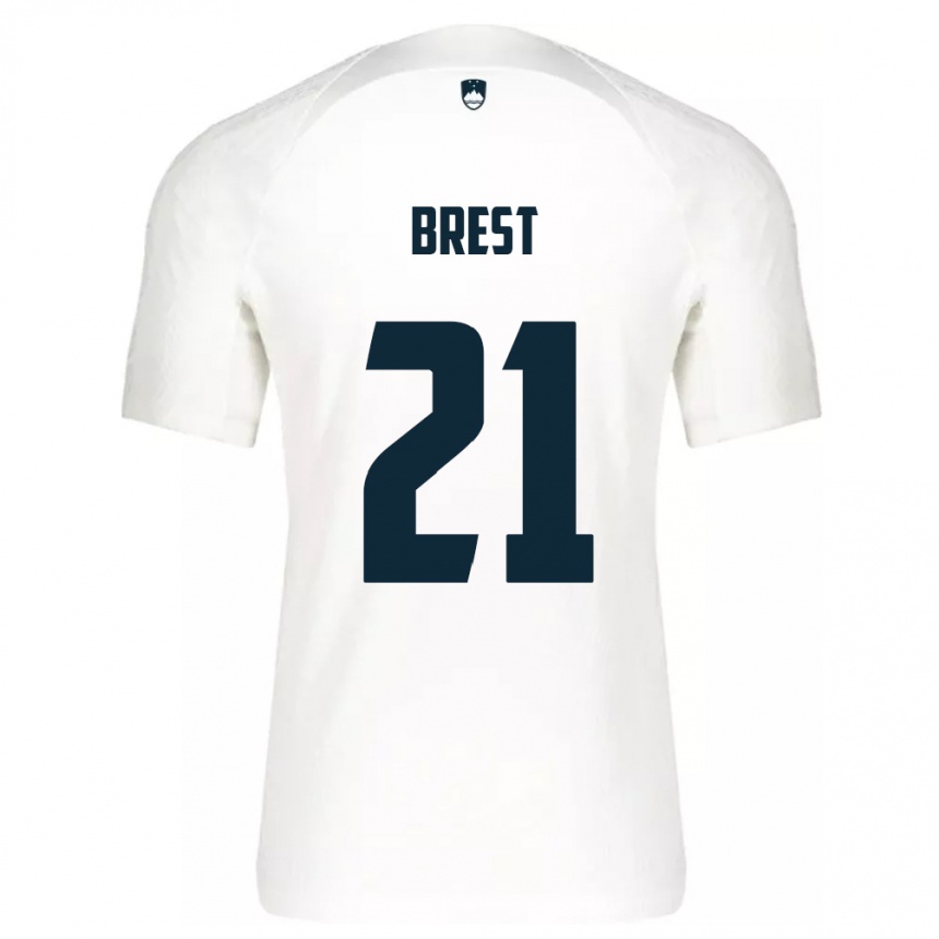 Vaikiškas Slovėnija Marko Brest #21 Baltas Namų Marškinėliai 24-26 T-Shirt