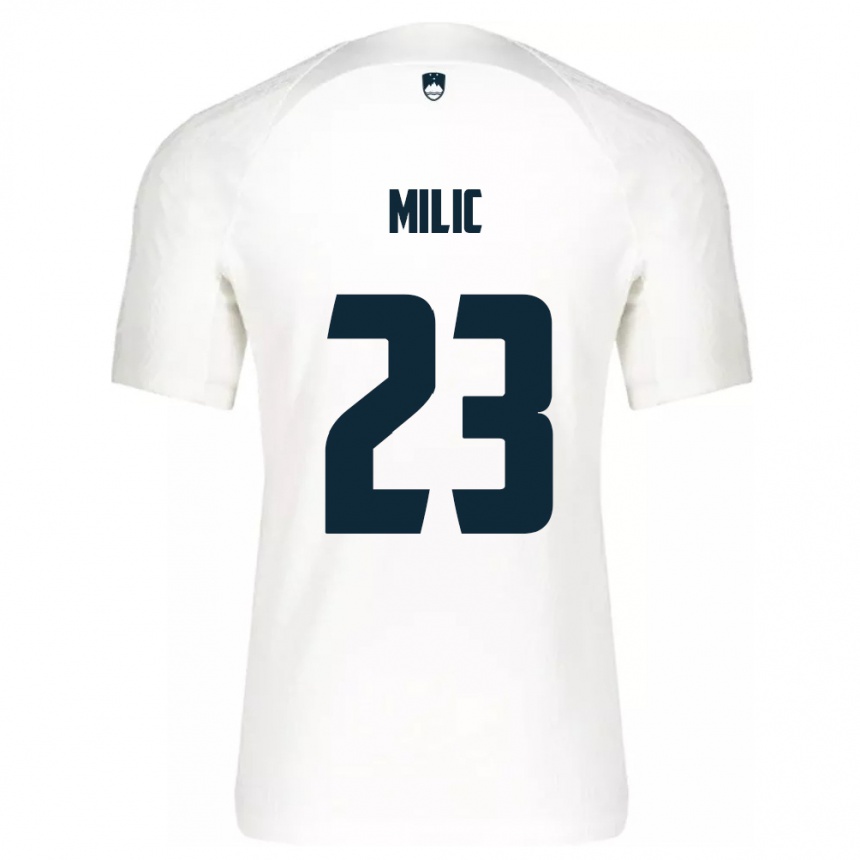 Vaikiškas Slovėnija Nino Milic #23 Baltas Namų Marškinėliai 24-26 T-Shirt