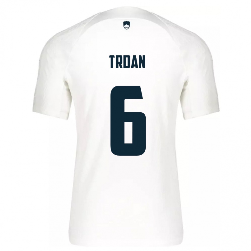 Vaikiškas Slovėnija Miha Trdan #6 Baltas Namų Marškinėliai 24-26 T-Shirt