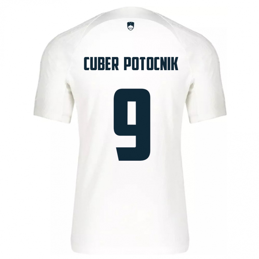 Vaikiškas Slovėnija Jaka Cuber Potocnik #9 Baltas Namų Marškinėliai 24-26 T-Shirt