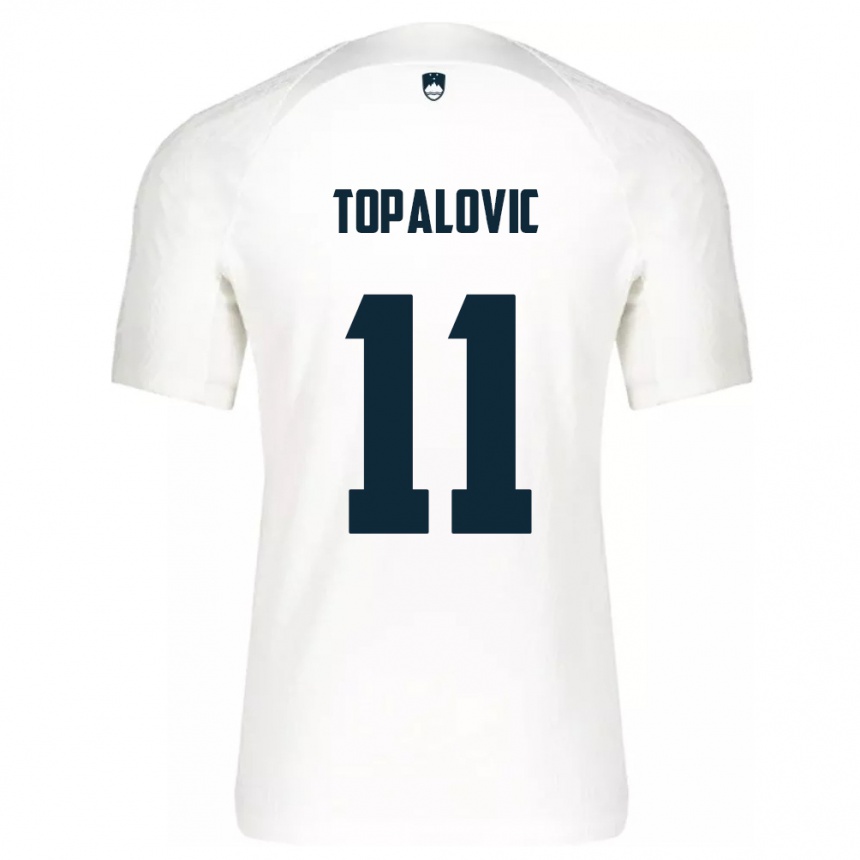 Vaikiškas Slovėnija Luka Topalovic #11 Baltas Namų Marškinėliai 24-26 T-Shirt