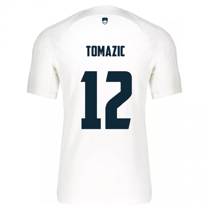 Vaikiškas Slovėnija Lukas Tomazic #12 Baltas Namų Marškinėliai 24-26 T-Shirt