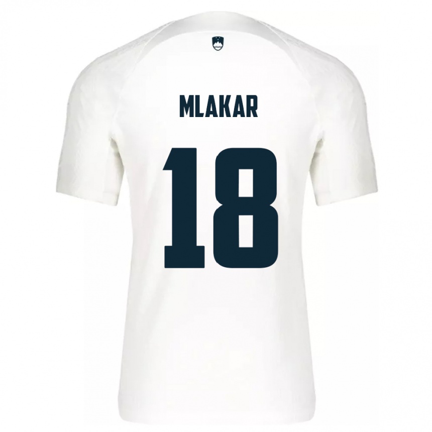 Vaikiškas Slovėnija Luka Mlakar #18 Baltas Namų Marškinėliai 24-26 T-Shirt