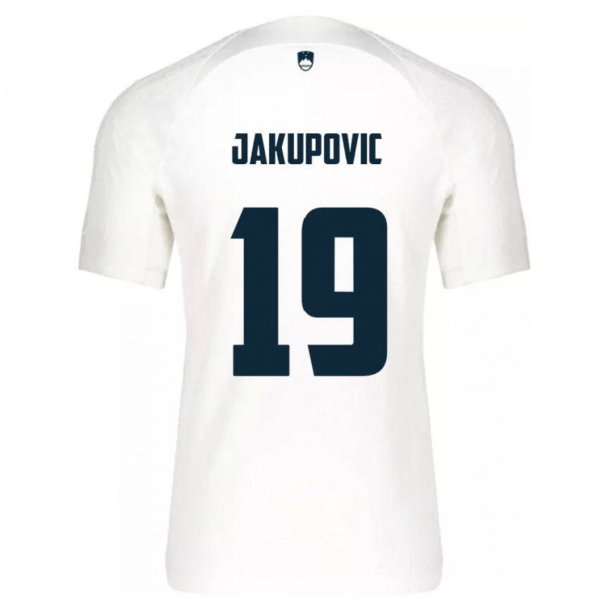 Vaikiškas Slovėnija Aldin Jakupovic #19 Baltas Namų Marškinėliai 24-26 T-Shirt