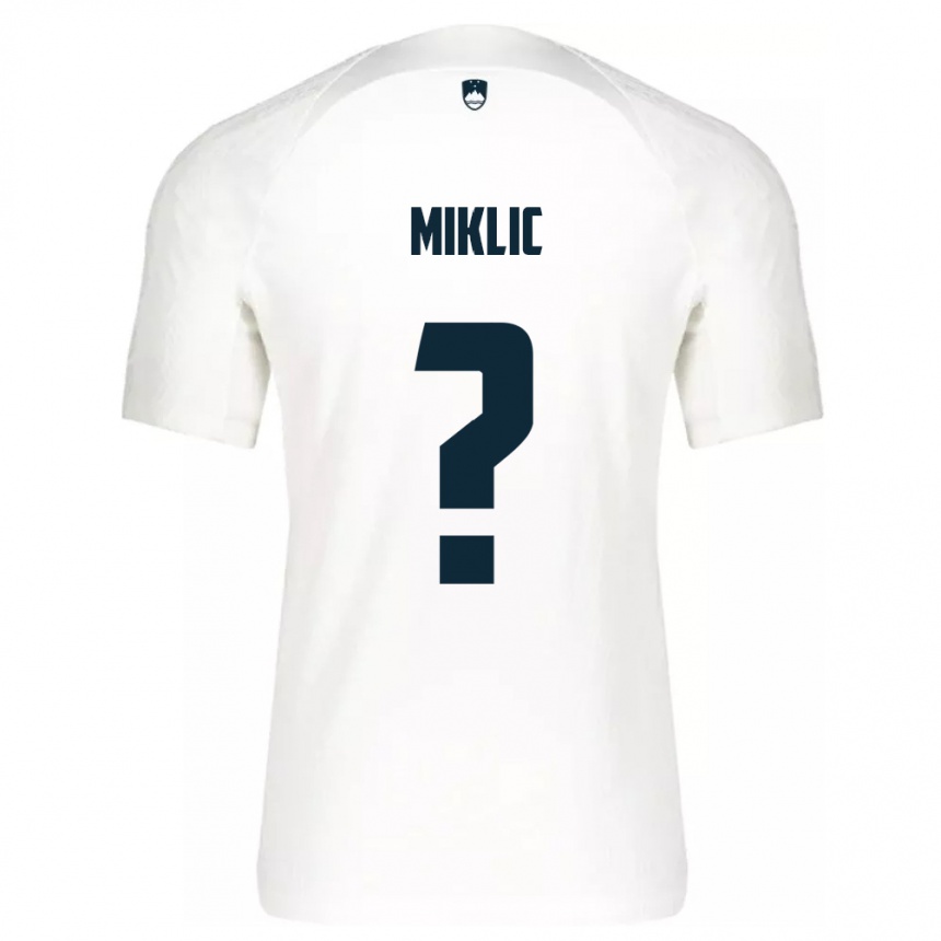 Vaikiškas Slovėnija Andraz Miklic #0 Baltas Namų Marškinėliai 24-26 T-Shirt