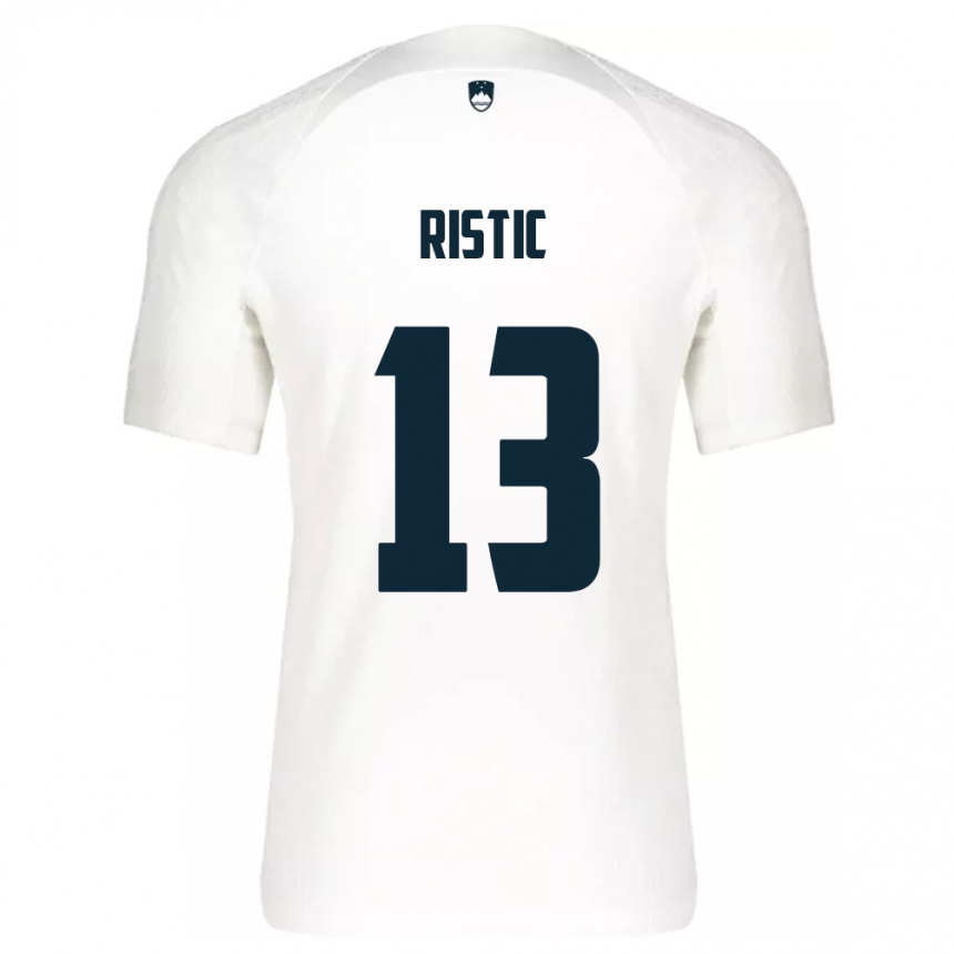 Vaikiškas Slovėnija Aleks Ristic #13 Baltas Namų Marškinėliai 24-26 T-Shirt