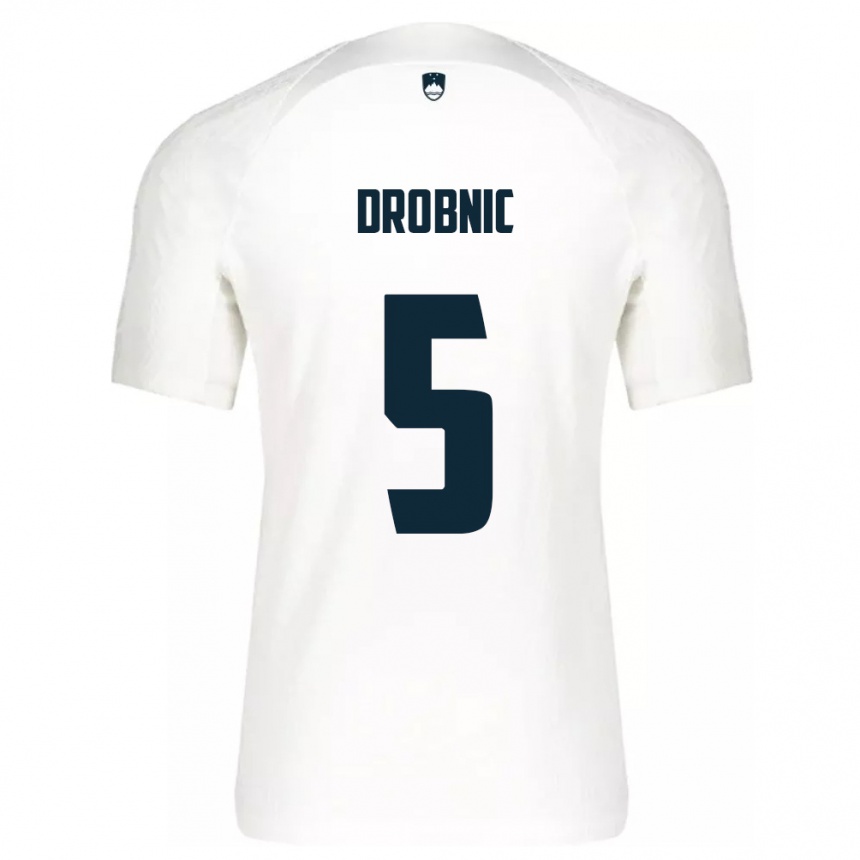 Vaikiškas Slovėnija Dominik Drobnic #5 Baltas Namų Marškinėliai 24-26 T-Shirt