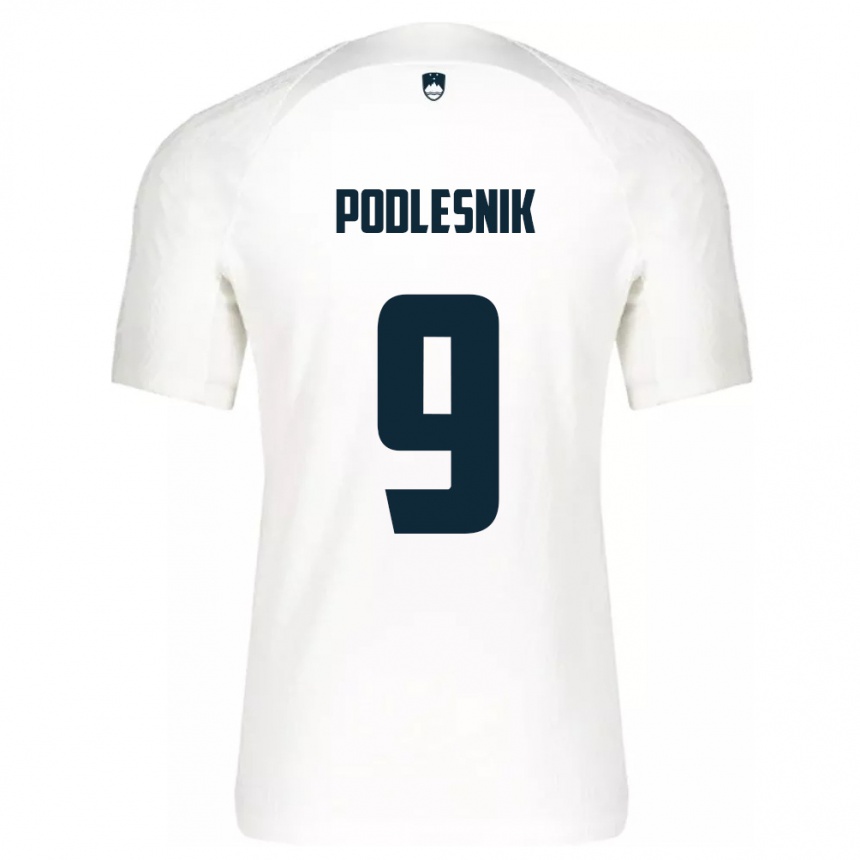 Vaikiškas Slovėnija Nik Podlesnik #9 Baltas Namų Marškinėliai 24-26 T-Shirt