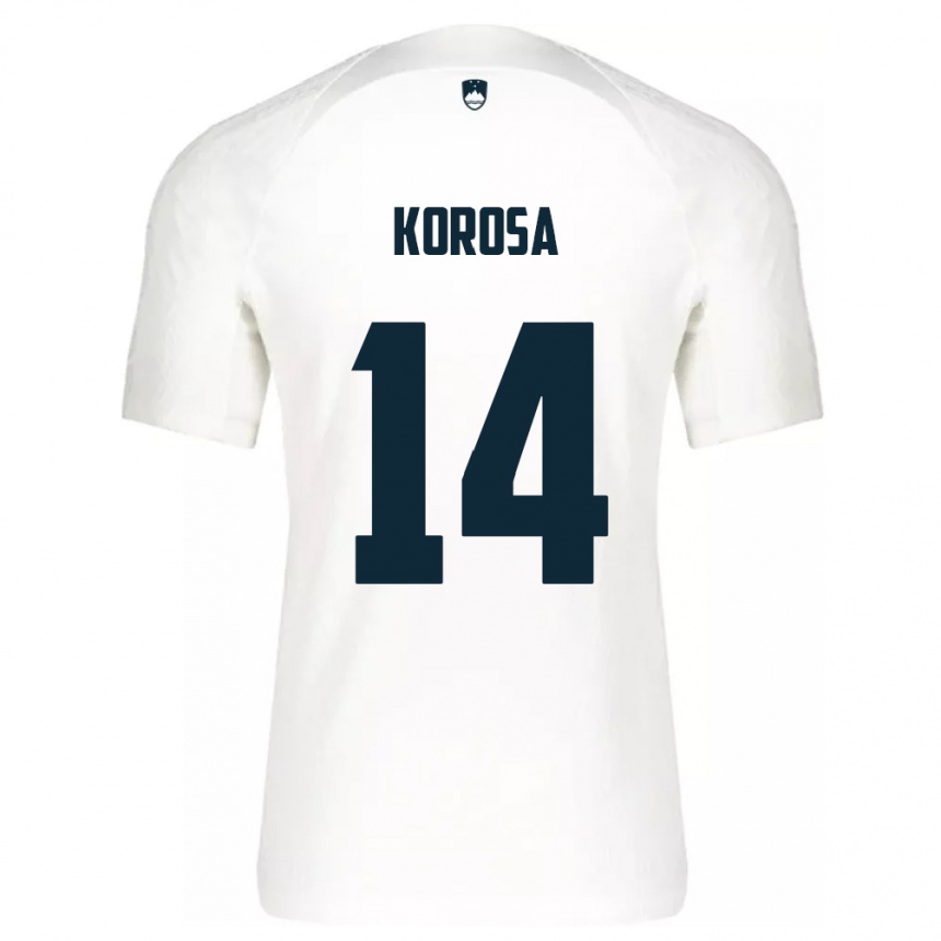 Vaikiškas Slovėnija Anej Koroša #14 Baltas Namų Marškinėliai 24-26 T-Shirt