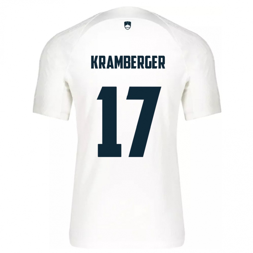 Vaikiškas Slovėnija Enej Kramberger #17 Baltas Namų Marškinėliai 24-26 T-Shirt