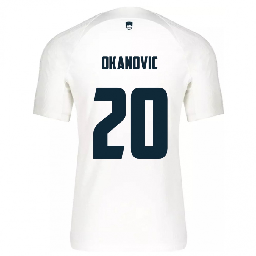 Vaikiškas Slovėnija Deen Okanovic #20 Baltas Namų Marškinėliai 24-26 T-Shirt