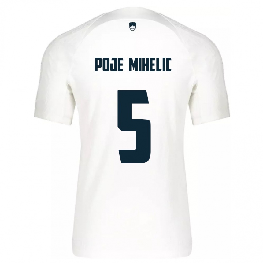 Vaikiškas Slovėnija Naja Poje Mihelič #5 Baltas Namų Marškinėliai 24-26 T-Shirt