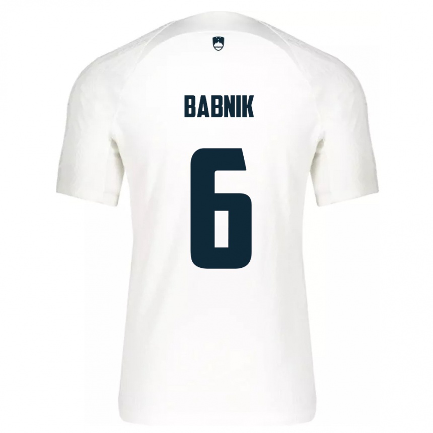 Vaikiškas Slovėnija Nika Babnik #6 Baltas Namų Marškinėliai 24-26 T-Shirt