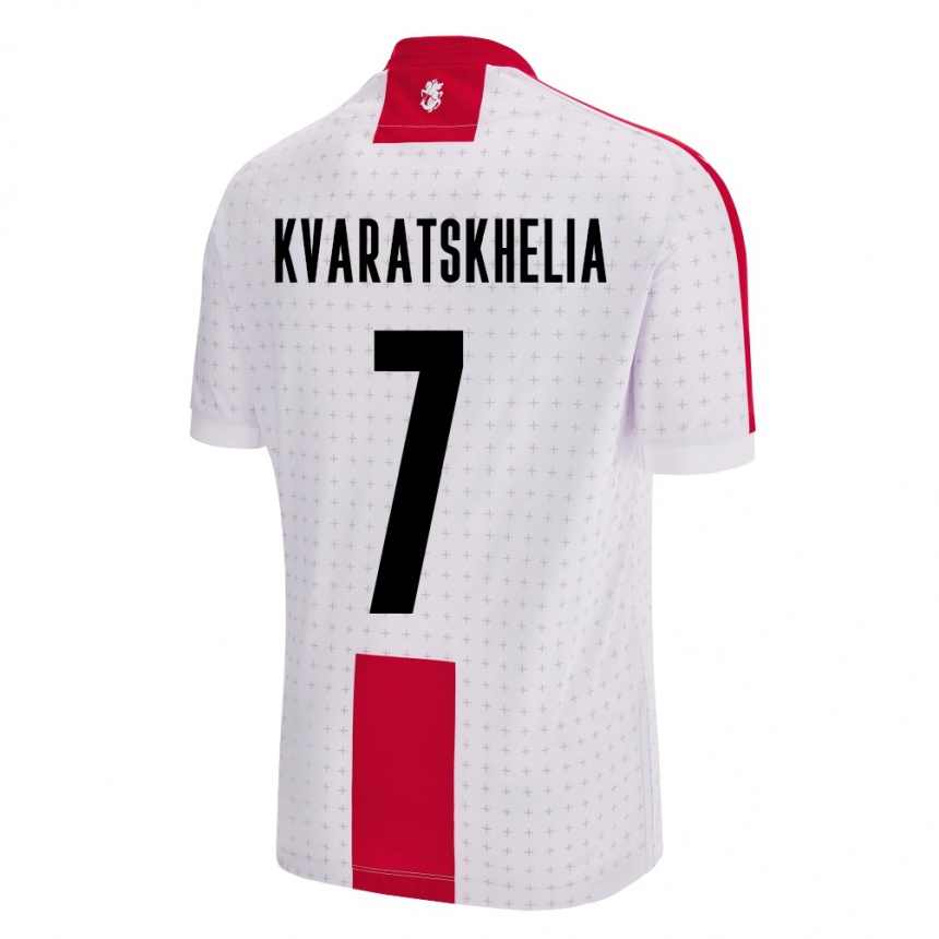 Vaikiškas Sakartvelas Khvicha Kvaratskhelia #7 Baltas Namų Marškinėliai 24-26 T-Shirt