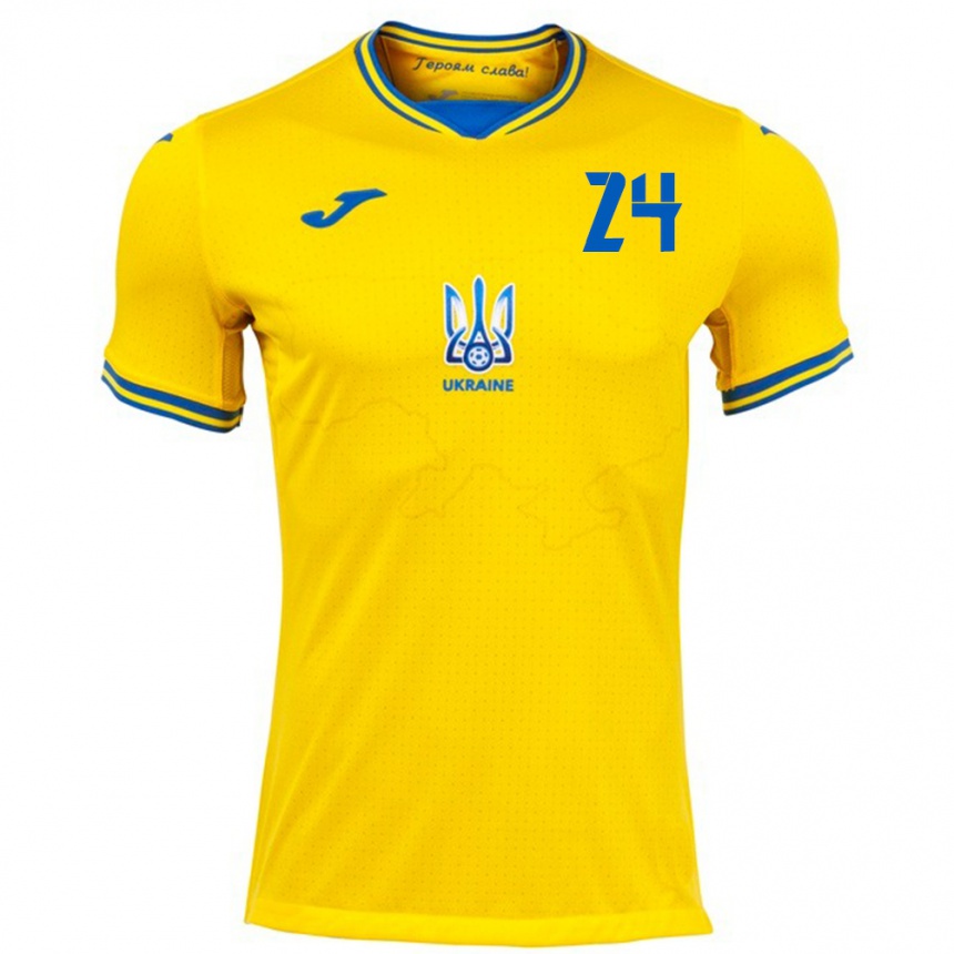 Vaikiškas Ukraina Oleksandr Tymchyk #24 Geltona Namų Marškinėliai 24-26 T-Shirt