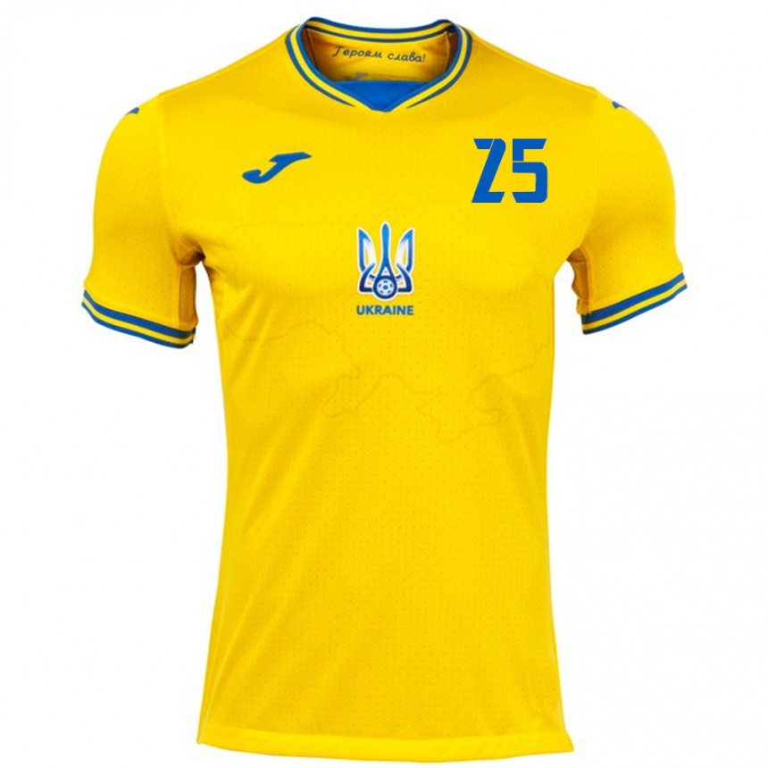 Vaikiškas Ukraina Vladyslav Vanat #25 Geltona Namų Marškinėliai 24-26 T-Shirt