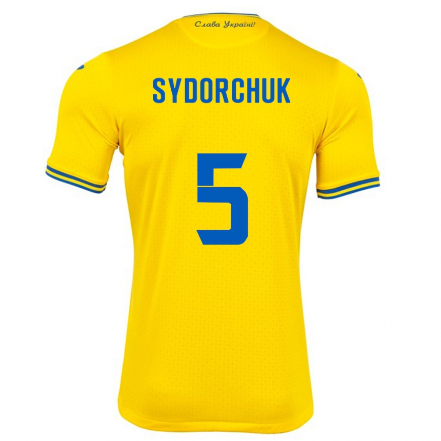 Vaikiškas Ukraina Sergiy Sydorchuk #5 Geltona Namų Marškinėliai 24-26 T-Shirt