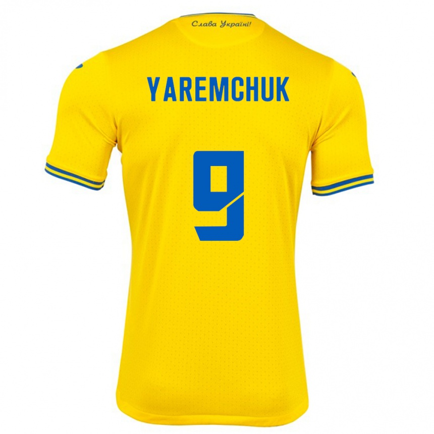 Vaikiškas Ukraina Roman Yaremchuk #9 Geltona Namų Marškinėliai 24-26 T-Shirt