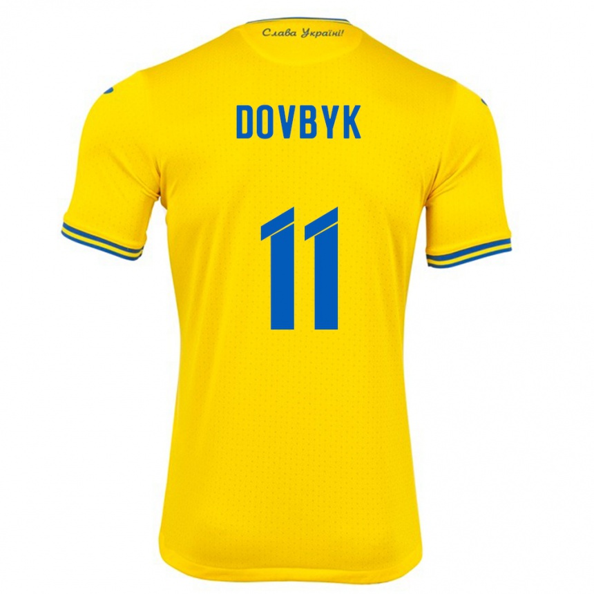 Vaikiškas Ukraina Artem Dovbyk #11 Geltona Namų Marškinėliai 24-26 T-Shirt