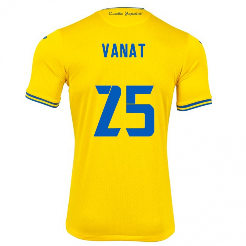 Vaikiškas Ukraina Vladyslav Vanat #25 Geltona Namų Marškinėliai 24-26 T-Shirt