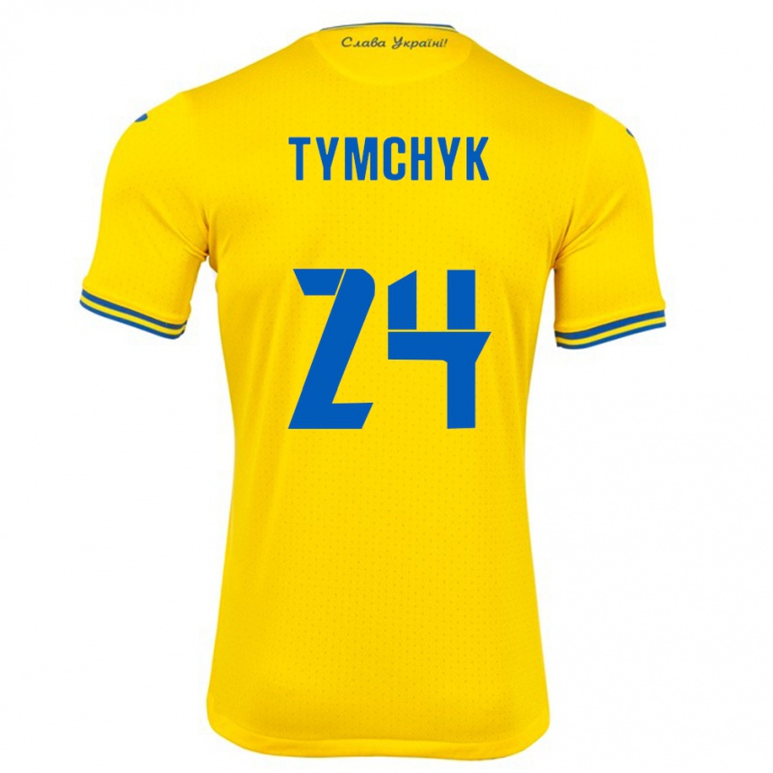 Vaikiškas Ukraina Oleksandr Tymchyk #24 Geltona Namų Marškinėliai 24-26 T-Shirt