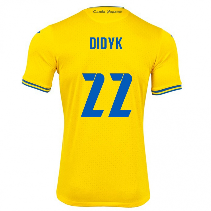 Vaikiškas Ukraina Roman Didyk #22 Geltona Namų Marškinėliai 24-26 T-Shirt