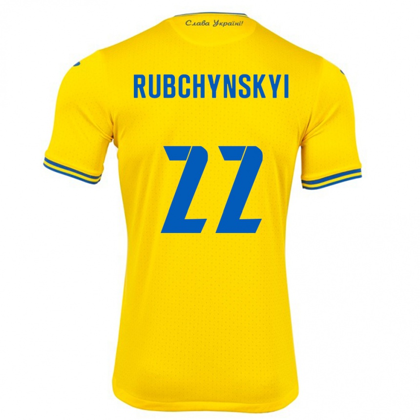 Vaikiškas Ukraina Valentyn Rubchynskyi #22 Geltona Namų Marškinėliai 24-26 T-Shirt