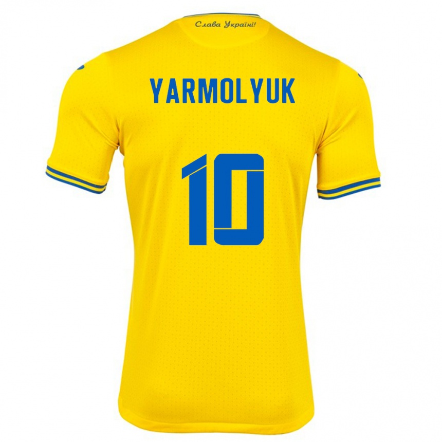 Vaikiškas Ukraina Yegor Yarmolyuk #10 Geltona Namų Marškinėliai 24-26 T-Shirt