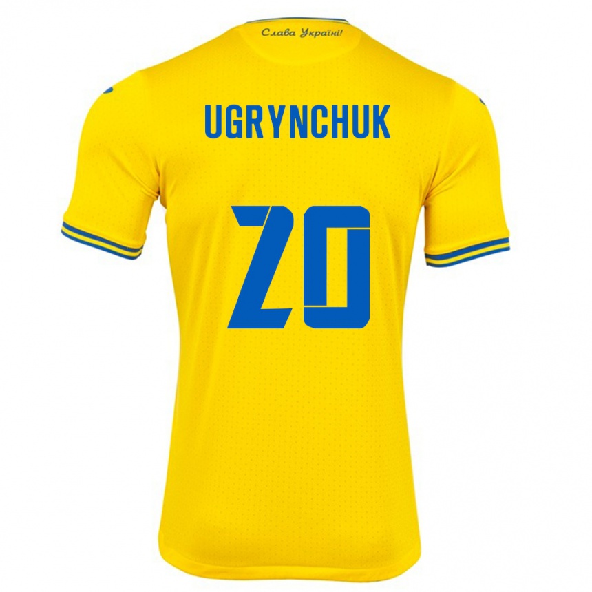 Vaikiškas Ukraina Artem Ugrynchuk #20 Geltona Namų Marškinėliai 24-26 T-Shirt