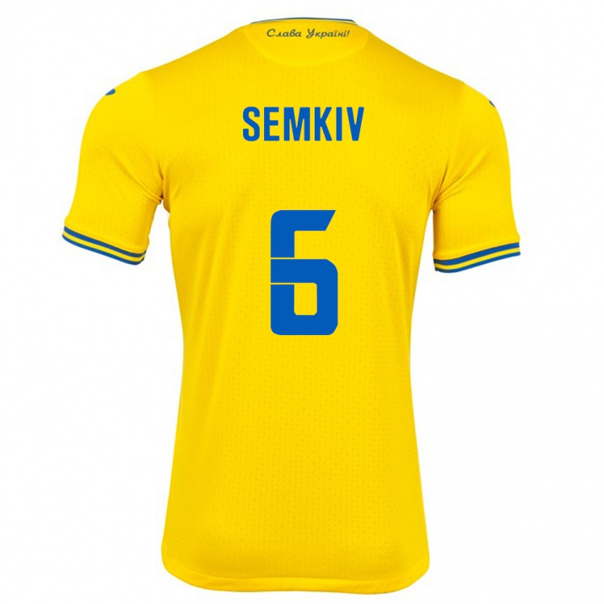 Vaikiškas Ukraina Dayana Semkiv #6 Geltona Namų Marškinėliai 24-26 T-Shirt