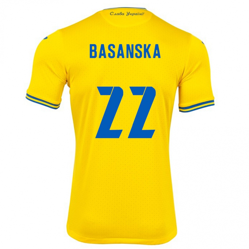 Vaikiškas Ukraina Olga Basanska #22 Geltona Namų Marškinėliai 24-26 T-Shirt