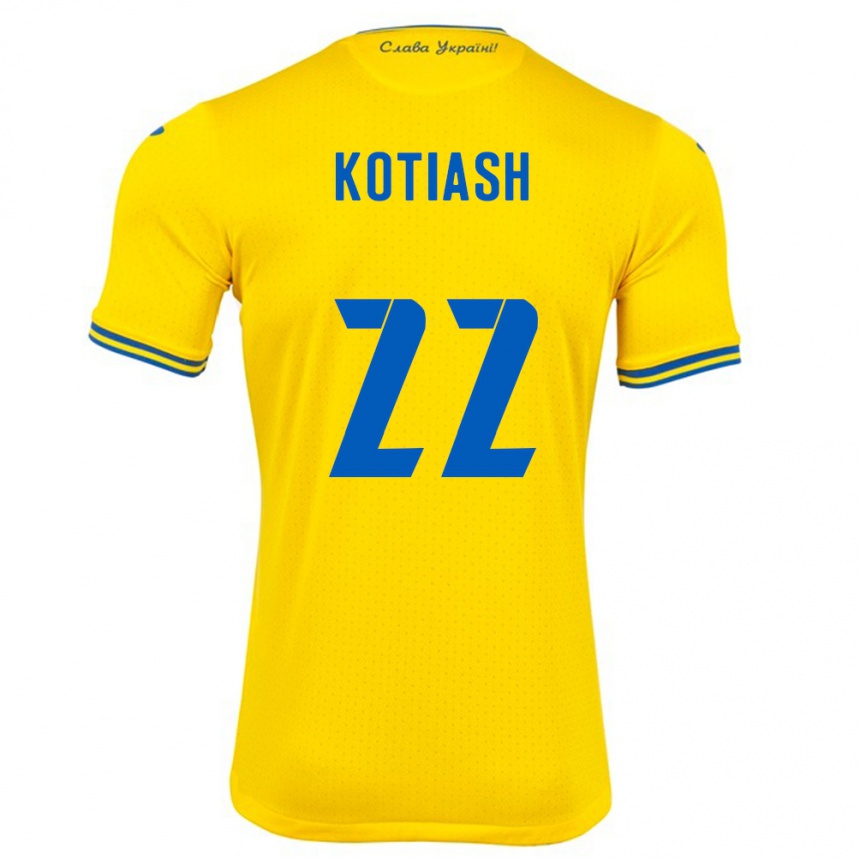 Vaikiškas Ukraina Iryna Kotiash #22 Geltona Namų Marškinėliai 24-26 T-Shirt