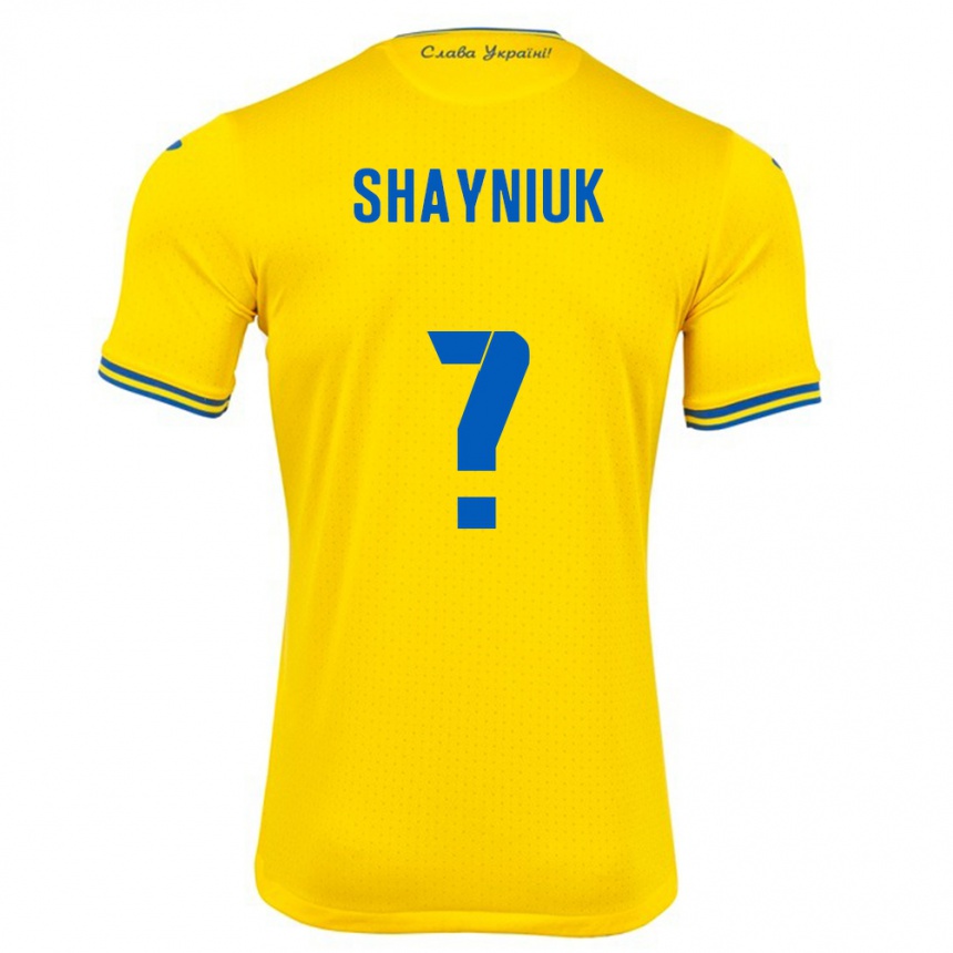 Vaikiškas Ukraina Marina Shayniuk #0 Geltona Namų Marškinėliai 24-26 T-Shirt