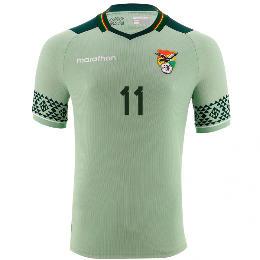 Vaikiškas Bolivija Pablo Luján #11 Šviesiai Žalia Namų Marškinėliai 24-26 T-Shirt