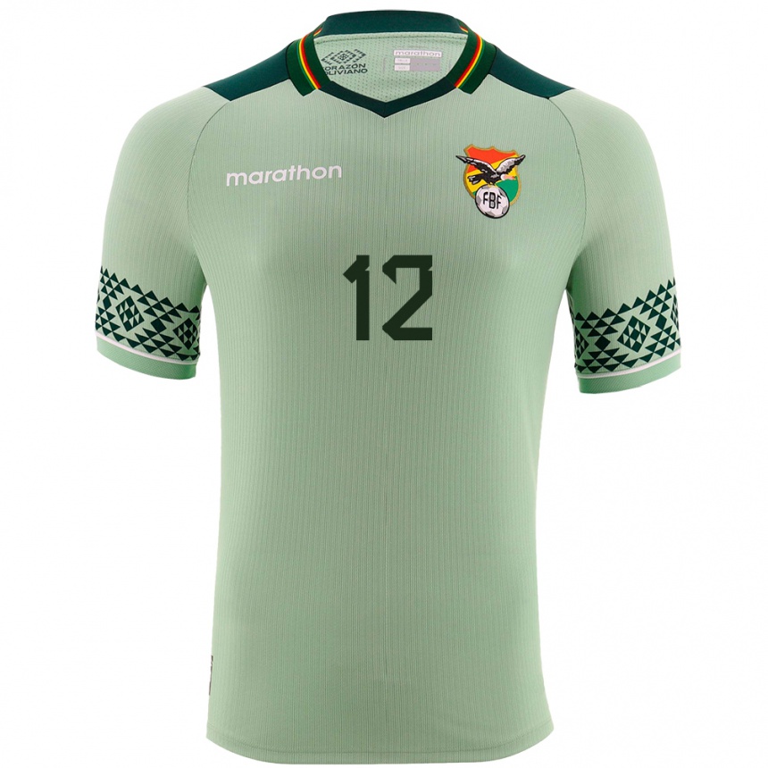 Vaikiškas Bolivija Carlos Adorno #12 Šviesiai Žalia Namų Marškinėliai 24-26 T-Shirt