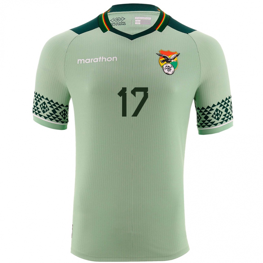 Vaikiškas Bolivija Bruno Méndez #17 Šviesiai Žalia Namų Marškinėliai 24-26 T-Shirt