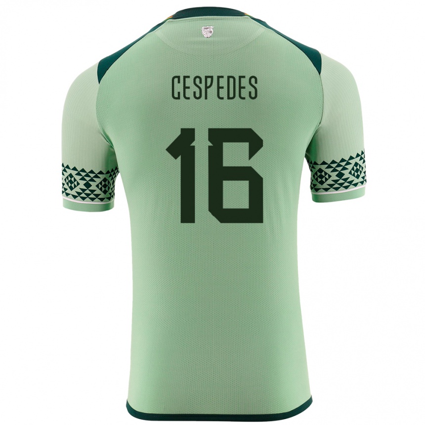 Vaikiškas Bolivija Boris Céspedes #16 Šviesiai Žalia Namų Marškinėliai 24-26 T-Shirt