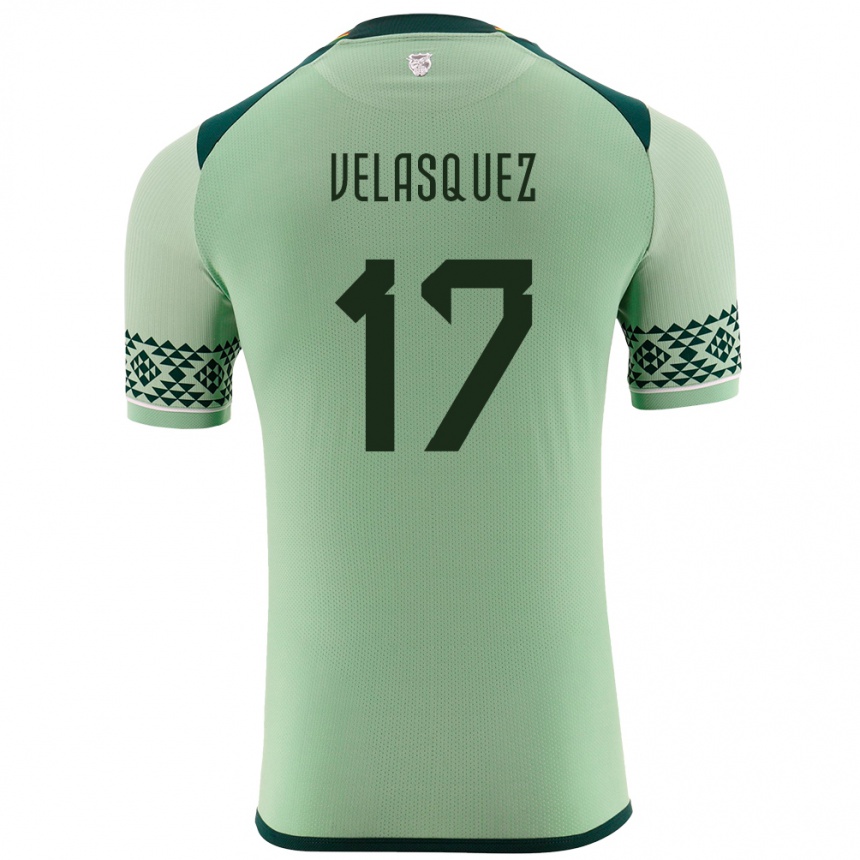 Vaikiškas Bolivija Jhon Velásquez #17 Šviesiai Žalia Namų Marškinėliai 24-26 T-Shirt